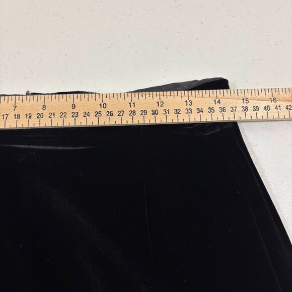 VTG Y2K Black Velvet Maxi Skirt Women 10 Silk Blend Soft Side Slit Grunge Goth - Picture 7 of 7